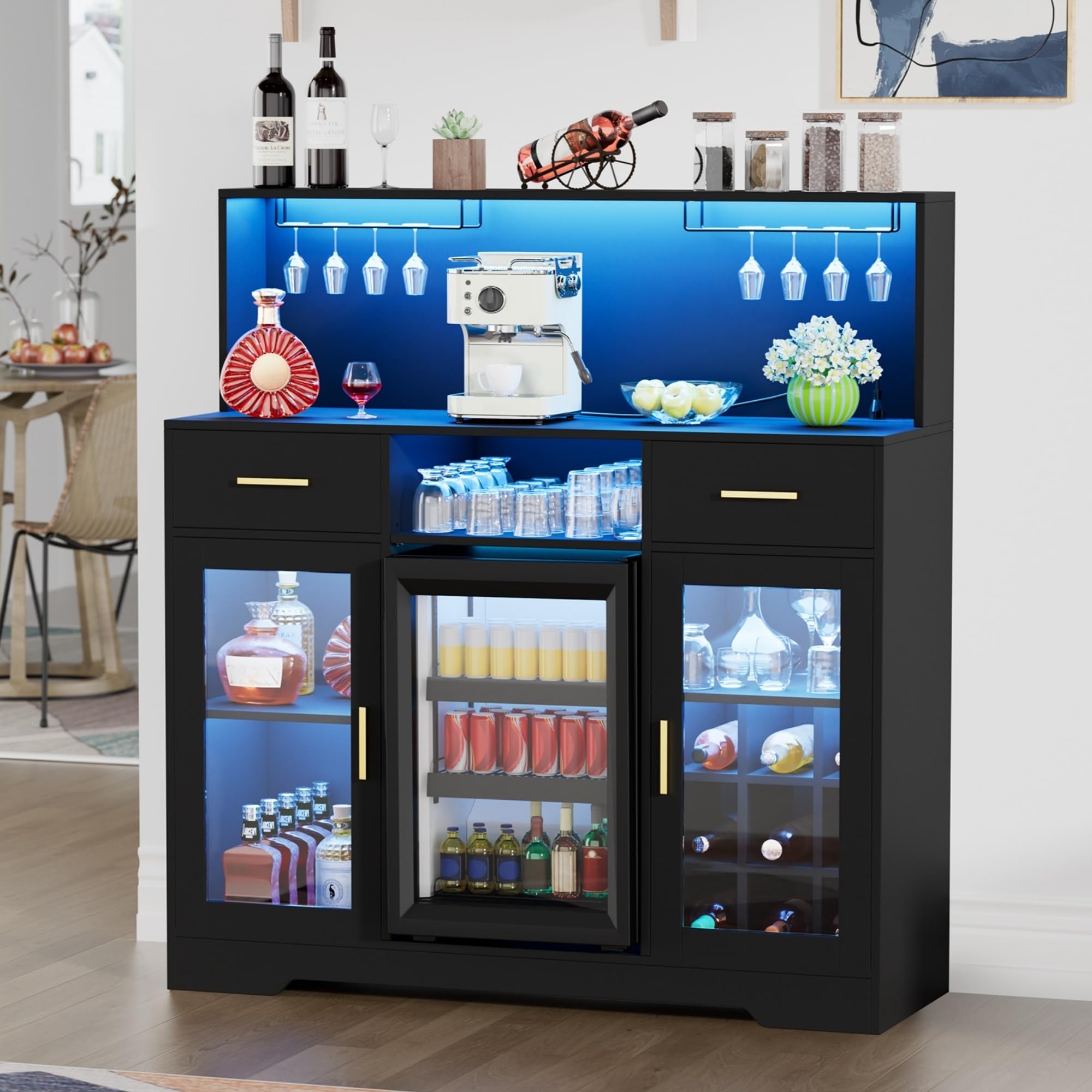 Home Bar And Fridge - Mini-Kühlschrank mit Stauraum, Weinbarschränke für Zuhause