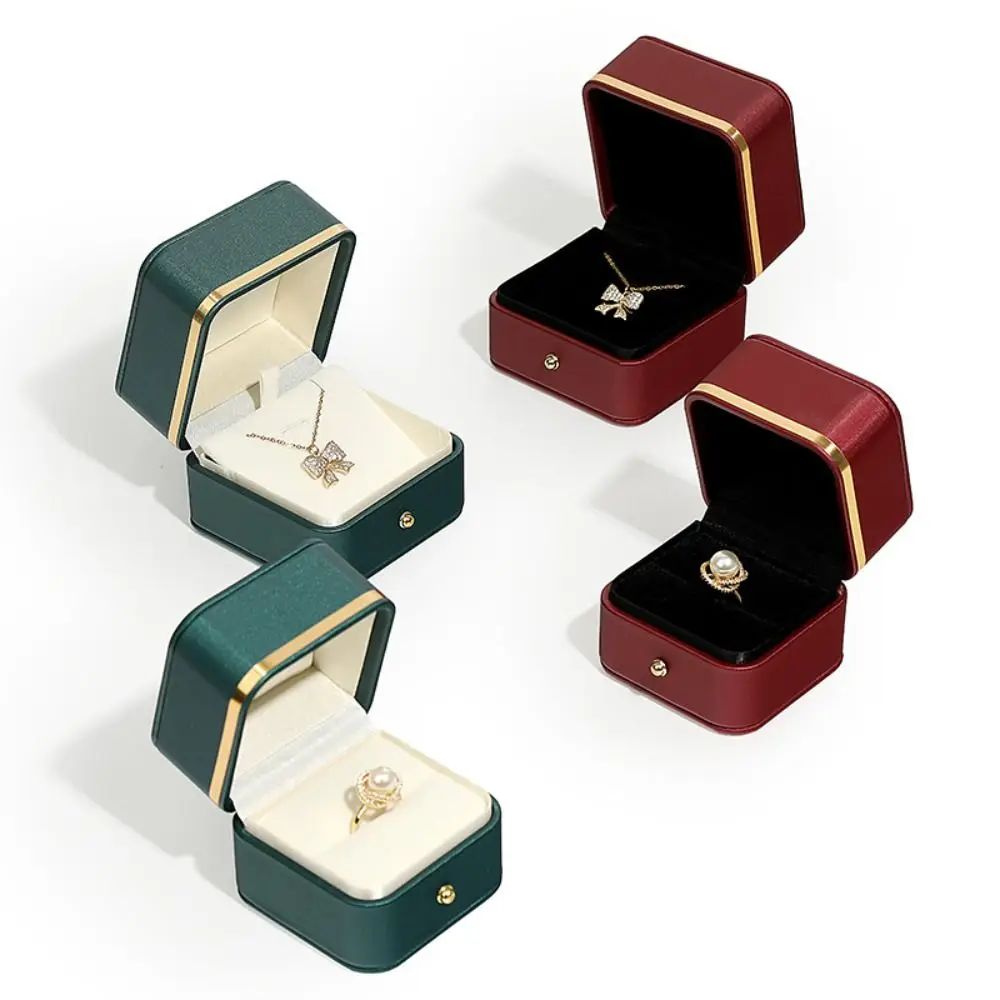 Bar Cart Gold - Mode PU Leder Quadratische Ring Box