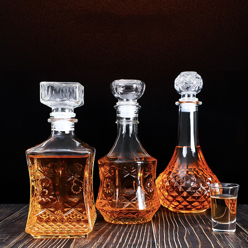 Decanter Globe Set - Luxuriöser 500 ml/1000 ml Glas-Schnapsdekanter mit