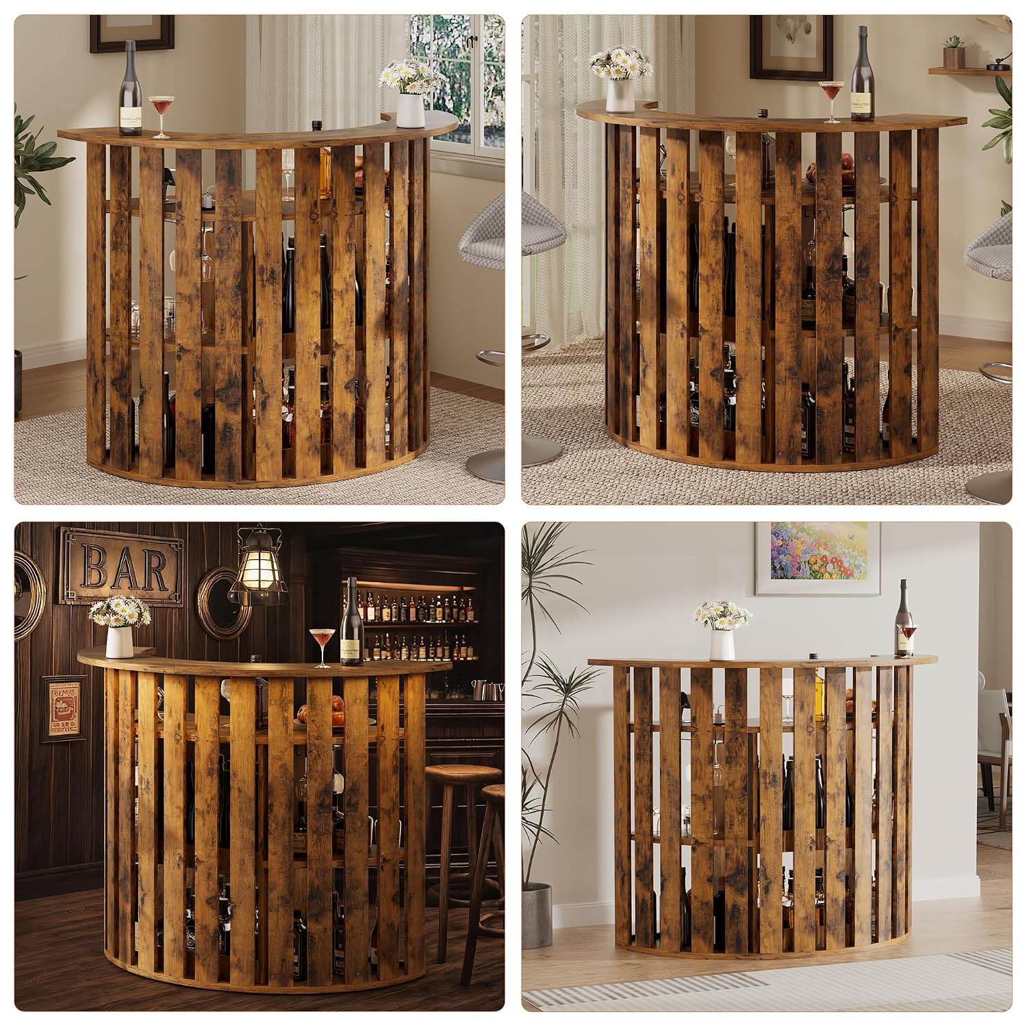 Rustikaler Holzbarschrank, 4-s – Home Bar And Fridge Bewertung und Preis