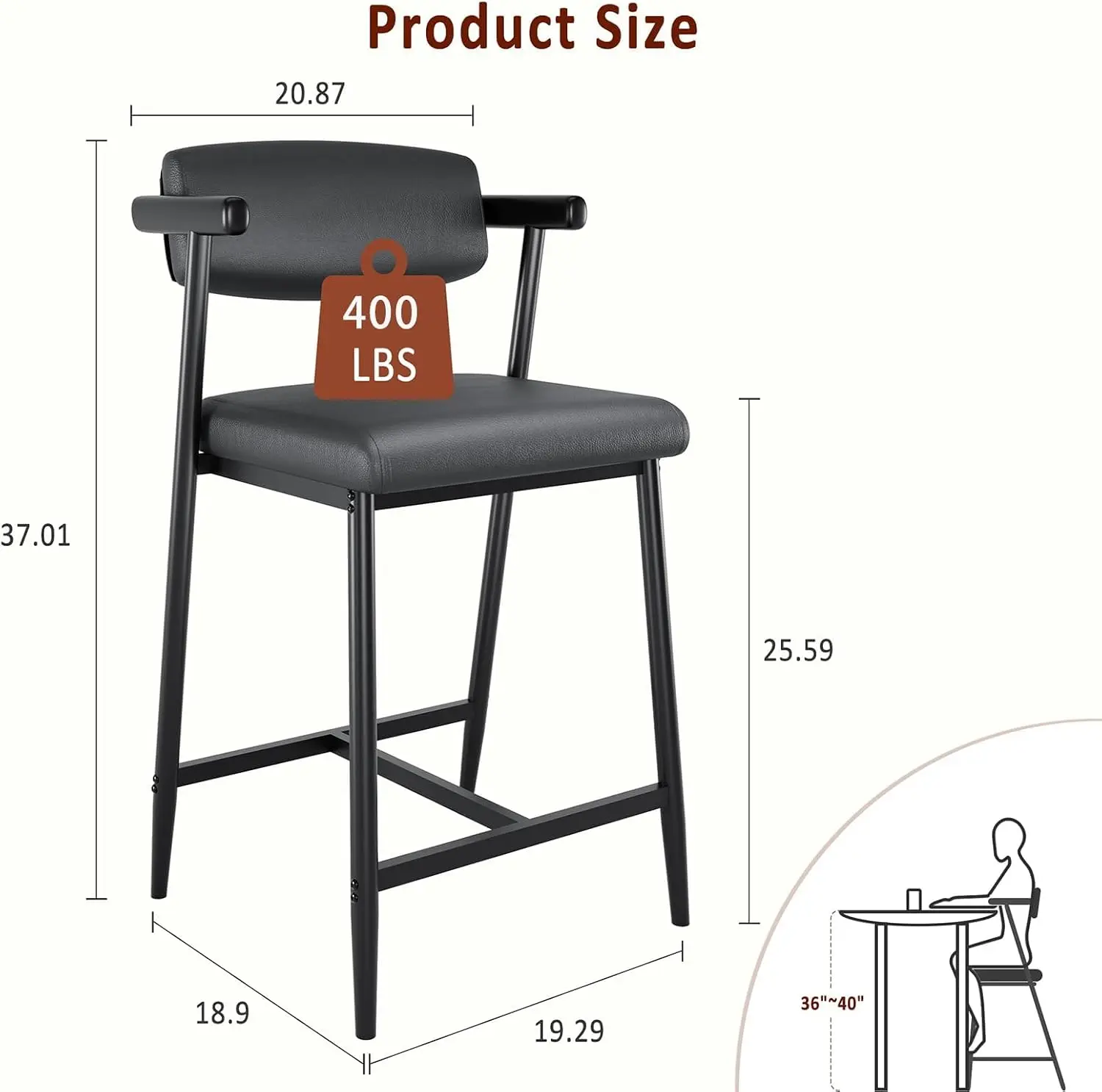 Garvee, 4 Stück, 37 Zoll hohe, – Home Bar Stools Bewertung und Preis