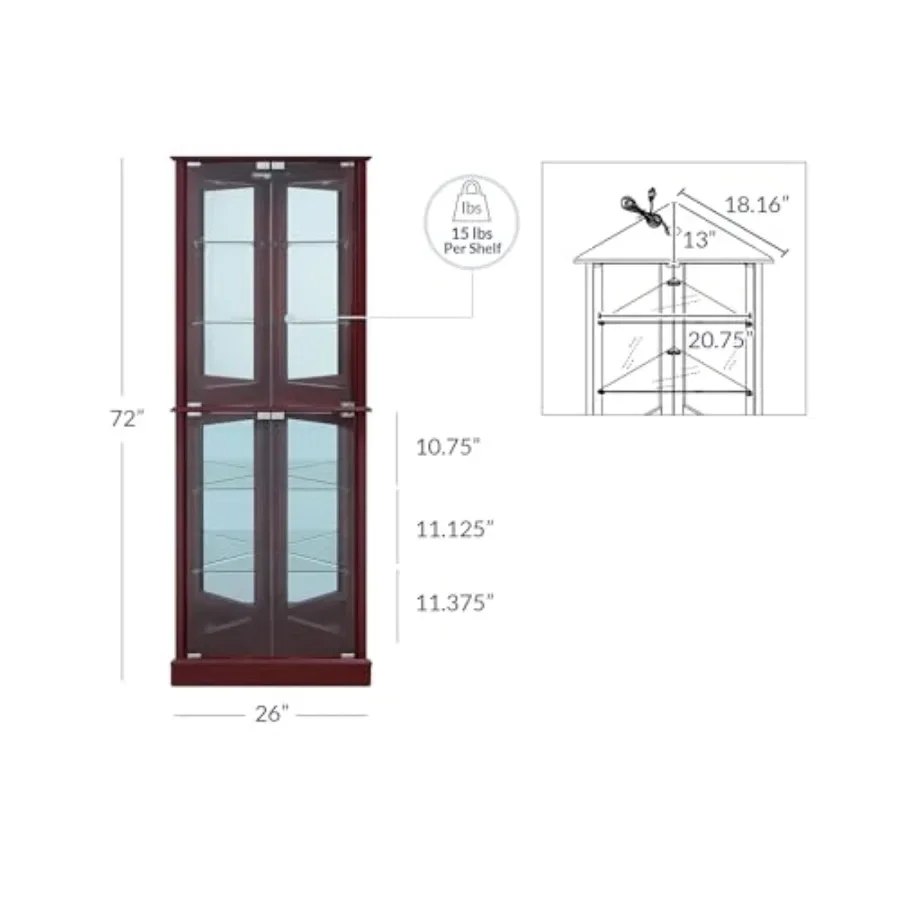 Beleuchteter Eckvitrinenschran – Home Bar And Cabinet Bewertung und Preis