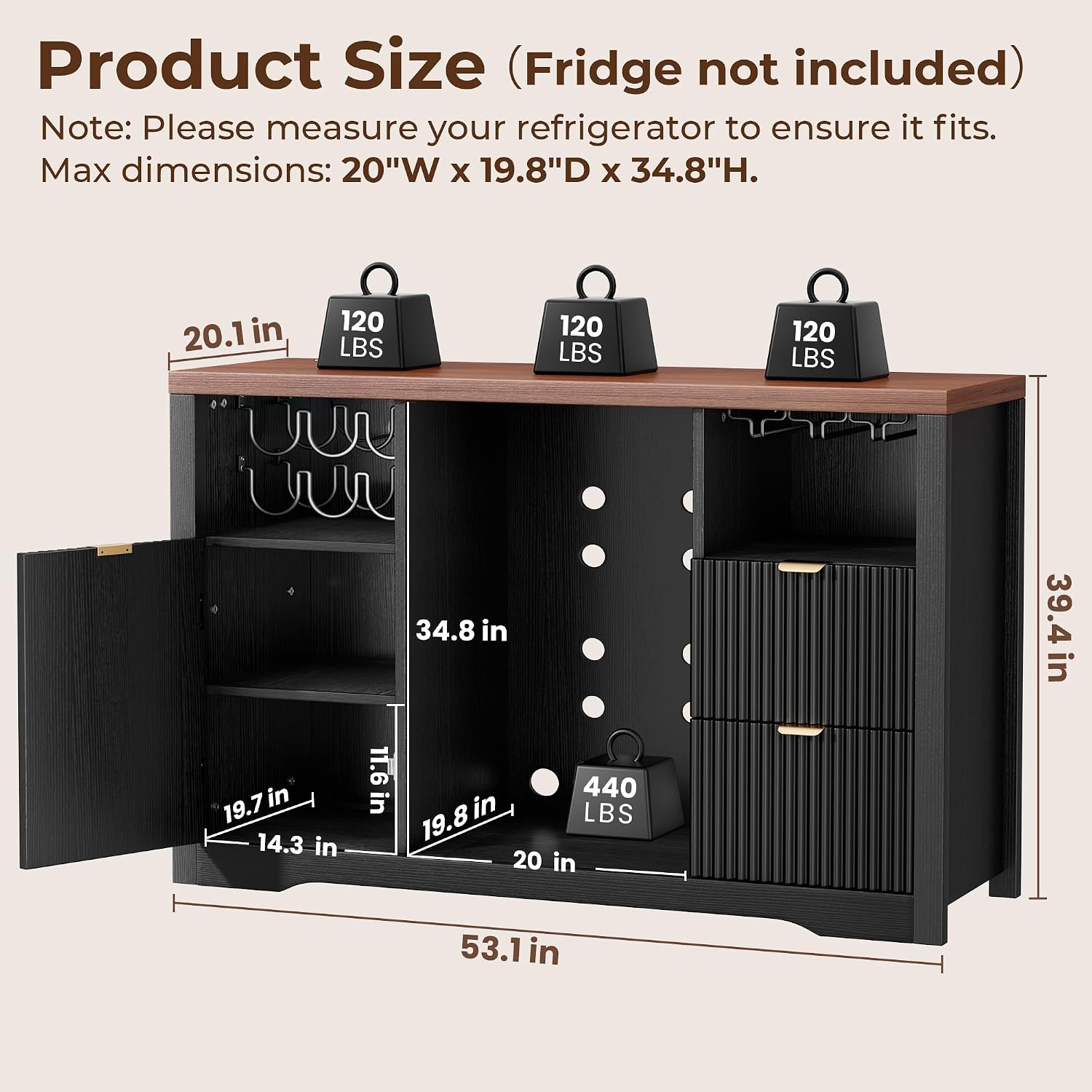 Kaffeebar-Schrank mit Platz fü – Home Bar And Fridge Bewertung und Preis