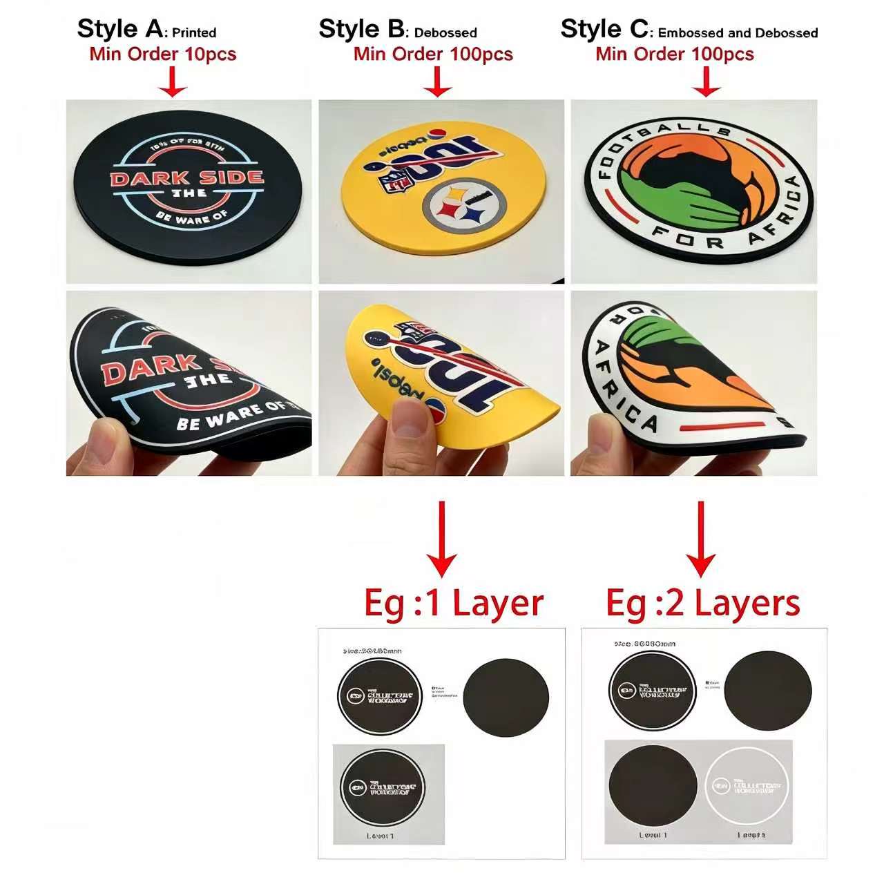 Personalisierter runder Geträn – Bar Mat Rubber Bewertung und Preis